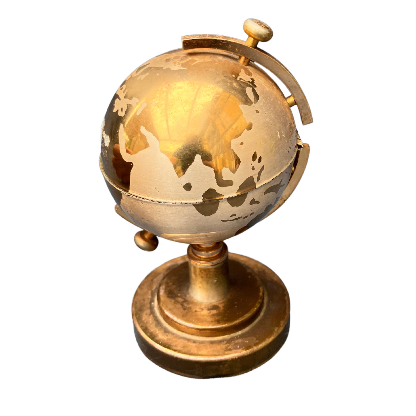 Briquet de Table Globe Terrestre en Laiton Doré