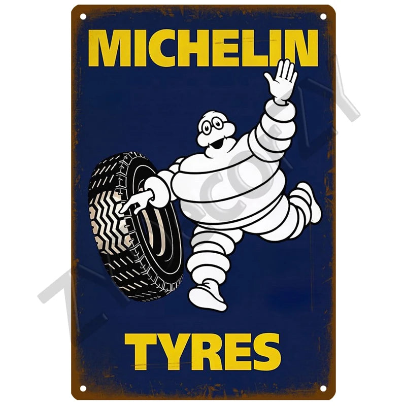 Plaque Métallique Vintage Michelin 399 - Décoration Murale Rétro pour Maison ou Chambre