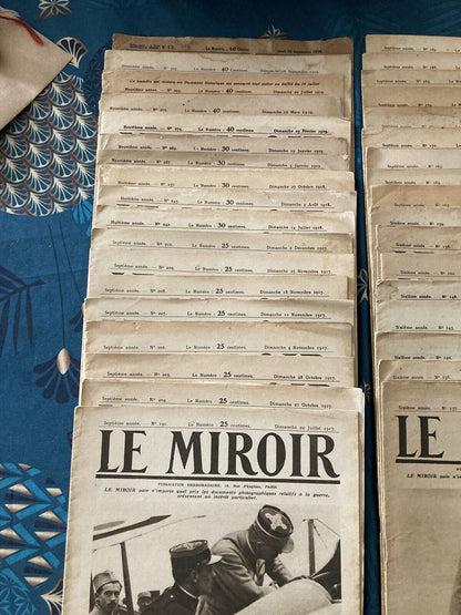 Lot de 41 Numéros du Magazine "LE MIROIR" sur la Guerre 14-18