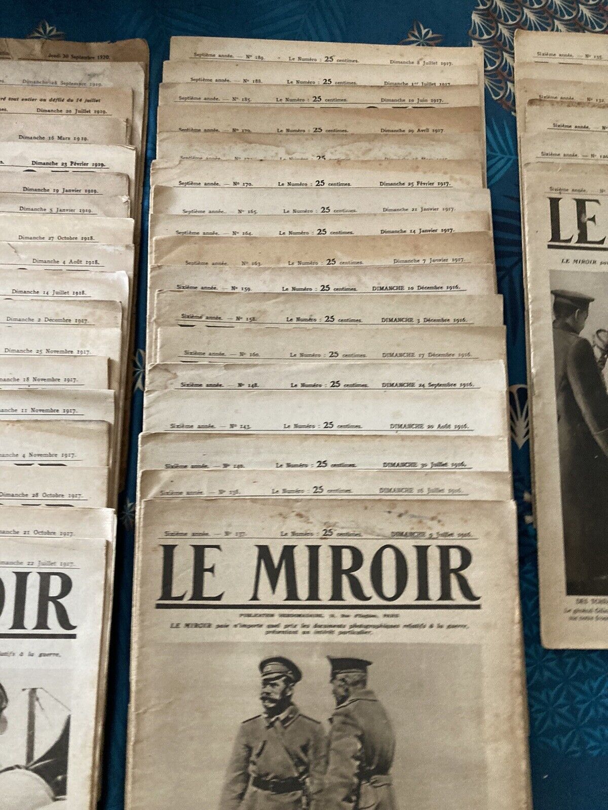 Lot de 41 Numéros du Magazine "LE MIROIR" sur la Guerre 14-18