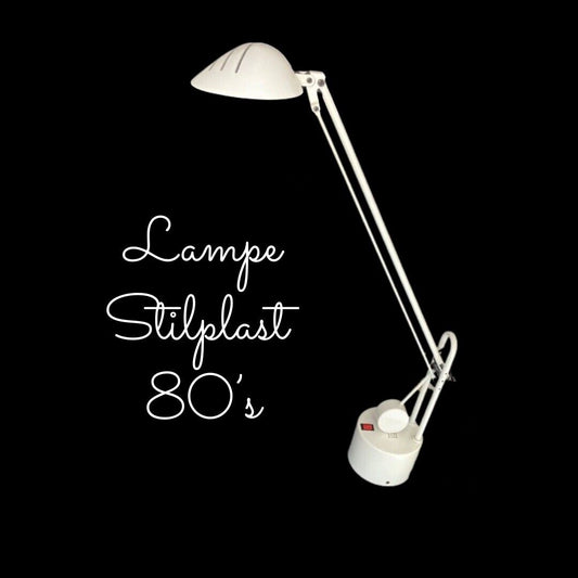 Lampe Design Italien Stilplast des Années 80 - Blanche